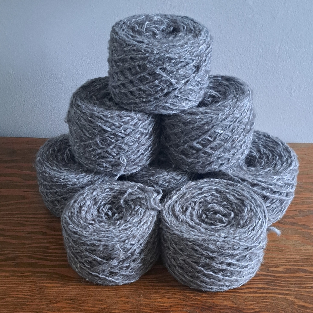 Aran Weight Wool Blend Grey Yarn Lot, 800g